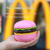 Cute Hamburger Desktop Fan with Beauty Mirror – Portable Mini Fan