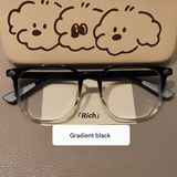 Frosted Large Frame Anti-Blue Light Glasses for Women – Box Style Eyewear for Big Face