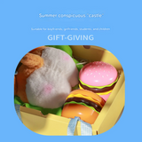 Cute Hamburger Desktop Fan with Beauty Mirror – Portable Mini Fan