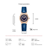 SK Women’s Diamond Quartz Watch – Starry Sky Dial, Leather & Milan Mesh Strap