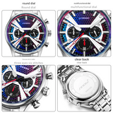 Sinobi Men’s Quartz Chronograph Watch – Luminous Dial, Multi-Function Design