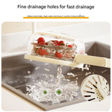 Foldable Fruit Washing Bowl – 2-in-1 Drain Basket & Storage Container for Kitchen