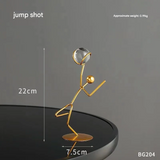 Modern Gold Sports Figure Decor – Iron Crystal Ball Sculpture for Home