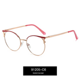 Women's Round Metal Blue Light Glasses – Full Frame Myopia-Ready Eyewear