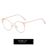 Women's Round Metal Blue Light Glasses – Full Frame Myopia-Ready Eyewear
