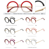 Women's Round Frame Blue Light & UV400 Glasses – Full Frame Optical Eyewear