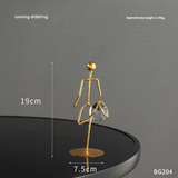 Modern Gold Sports Figure Decor – Iron Crystal Ball Sculpture for Home