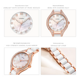 Sinobi Women's Luxury Diamond Quartz Watch – Waterproof Fashion Alloy Strap Timepiece