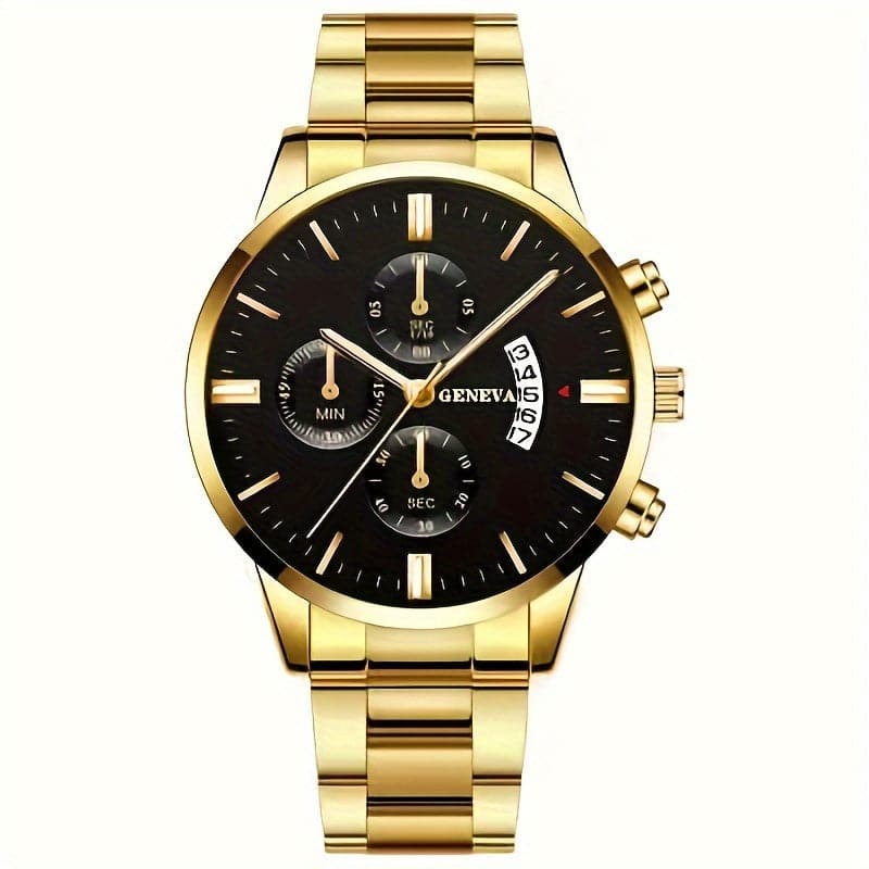 Classic Retro Men's Watch – Elegant Stainless Steel with Calendar