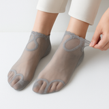 Women’s Lace Boat Socks – Breathable Floral Mesh Cotton Anklets, Invisible & Anti-Friction