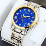 ORUSS Men’s Quartz Business Watch – Stainless Steel, Calendar Display