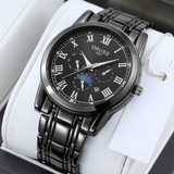 ORUSS Men’s Quartz Business Watch – Stainless Steel, Calendar Display