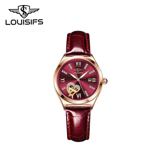 LOUISIFS Women’s Waterproof Calendar Watch – Luminous Dial, Korean Style