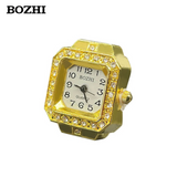 BOZHI Unisex Square Ring Watch – Simple Quartz Finger Watch