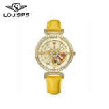 LOUISIFS Women's Rotating Watch – Luminous Dial, Lucky Charm Design