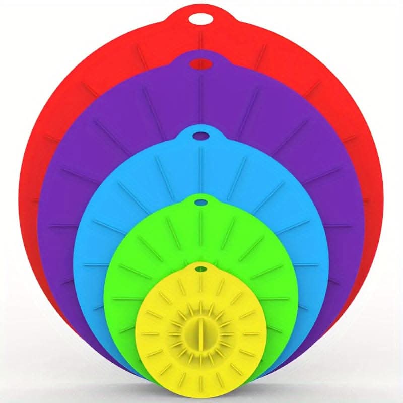 5pcs Silicone Bowl Lids Set - Heat Resistant & Reusable Covers