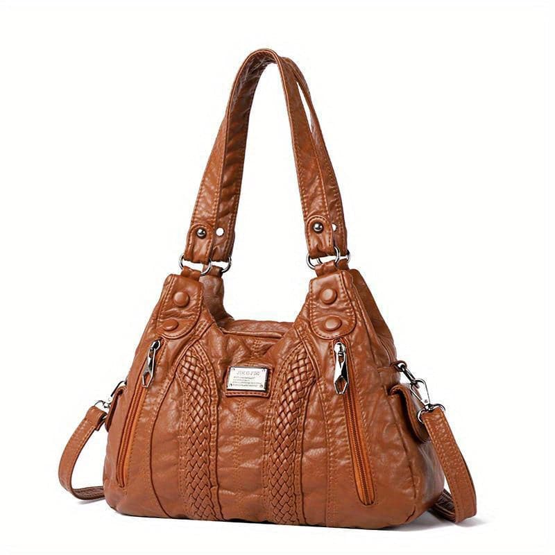 Women's Luxury PU Leather Handbag With Multiple Pockets For Daily Use