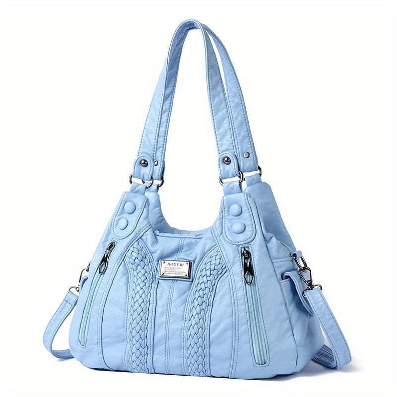 Women's Luxury PU Leather Handbag With Multiple Pockets For Daily Use