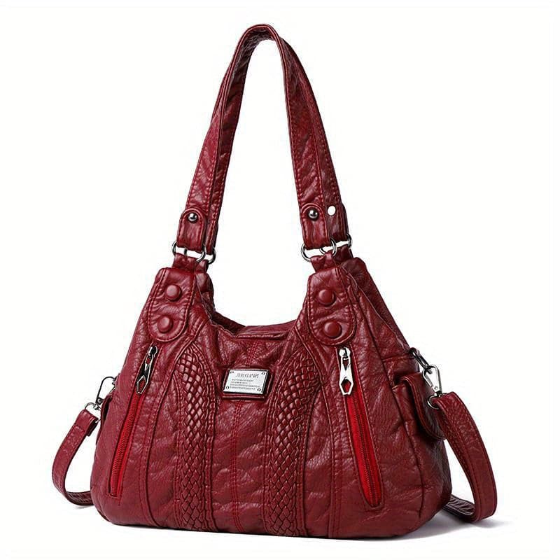 Women's Luxury PU Leather Handbag With Multiple Pockets For Daily Use