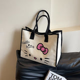 Hello Kitty Canvas Tote Bag – Cute Cartoon Handbag