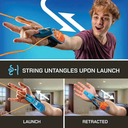 Cross-Border Zip String Luminous Rope Launcher with Automatic Line Retraction, Creative Stress-Relief Outdoor Toy