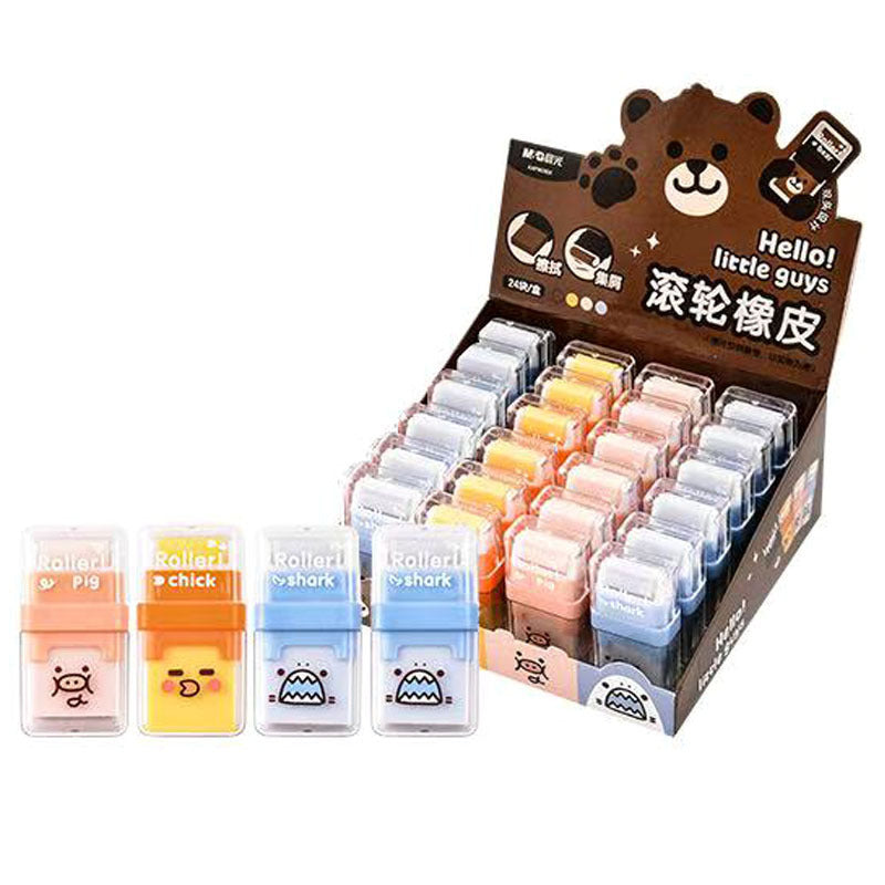Morning Light Rolling Eraser with Cute Animal Shapes, Dual-Head Eraser, Two-In-One Erasing and Debris Collection, Clean Eraser for Students