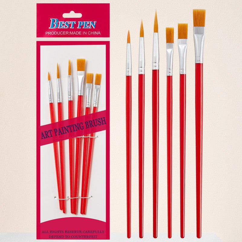 Nylon Hair Oil Painting Brushes, Red Handle Brushes, Watercolor Gouache Brushes, Industrial Children's Painting Brushes, Wholesale