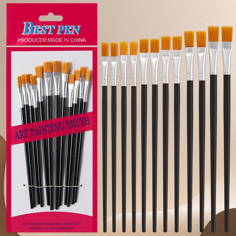 Nylon Hair Oil Painting Brushes, Red Handle Brushes, Watercolor Gouache Brushes, Industrial Children's Painting Brushes, Wholesale