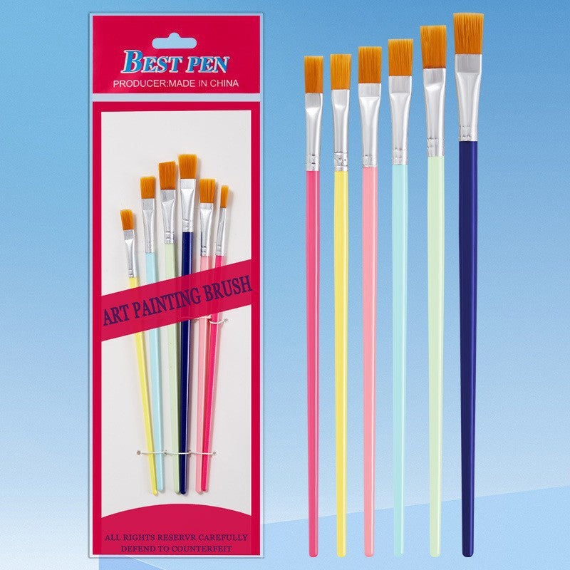 Nylon Hair Oil Painting Brushes, Red Handle Brushes, Watercolor Gouache Brushes, Industrial Children's Painting Brushes, Wholesale