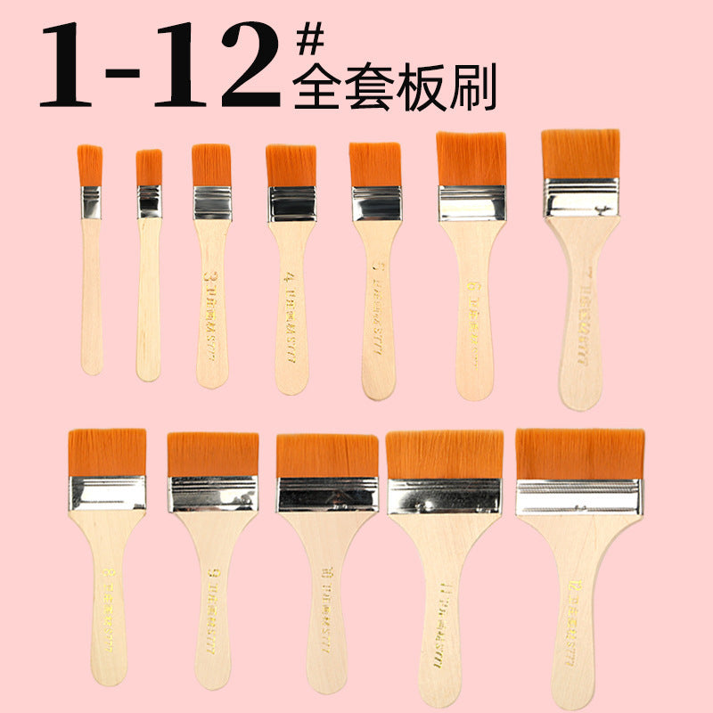 Nylon Hair Oil Painting Brushes, Red Handle Brushes, Watercolor Gouache Brushes, Industrial Children's Painting Brushes, Wholesale