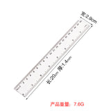 Amazon's Popular Dual-Scale Ruler Stationery 15/20/30cm Transparent Plastic Ruler for Elementary School Students Wholesale Customization