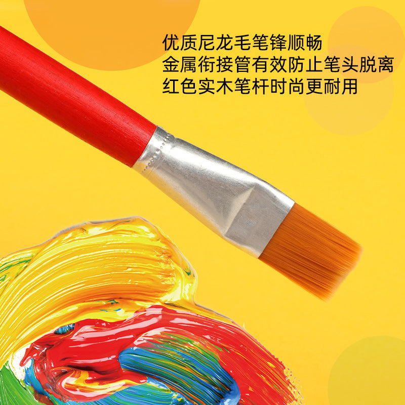 Nylon Hair Oil Painting Brushes, Red Handle Brushes, Watercolor Gouache Brushes, Industrial Children's Painting Brushes, Wholesale