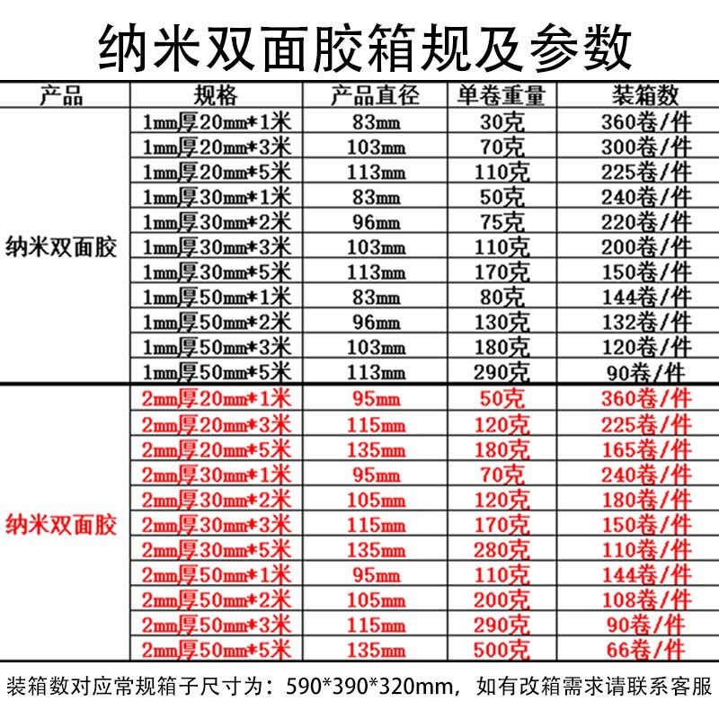 Nano adhesive tape transparent non-marking high viscosity strong fixed nail-free adhesive office household car Nano double-sided adhesive