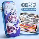 3D stationery box primary school student pull cloth pencil case girl cartoon large capacity pencil case student children gift set