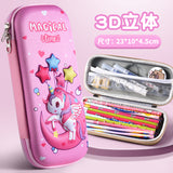 3D stationery box primary school student pull cloth pencil case girl cartoon large capacity pencil case student children gift set