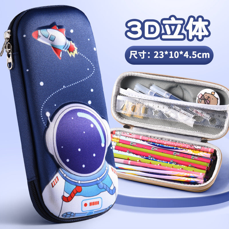 3D stationery box primary school student pull cloth pencil case girl cartoon large capacity pencil case student children gift set