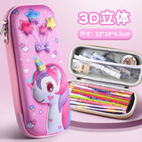 3D stationery box primary school student pull cloth pencil case girl cartoon large capacity pencil case student children gift set