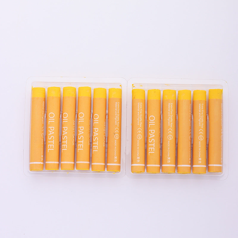 Factory wholesale art supplies soft color supplement heavy color oil painting stick kindergarten painting graffiti crayon colorful stick 12