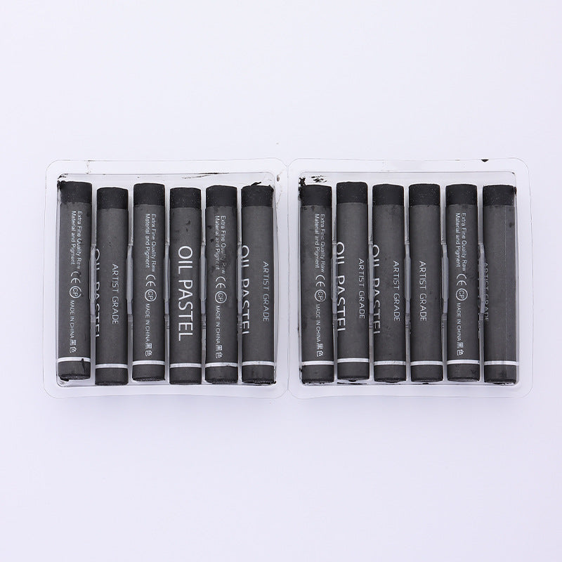 Factory wholesale art supplies soft color supplement heavy color oil painting stick kindergarten painting graffiti crayon colorful stick 12