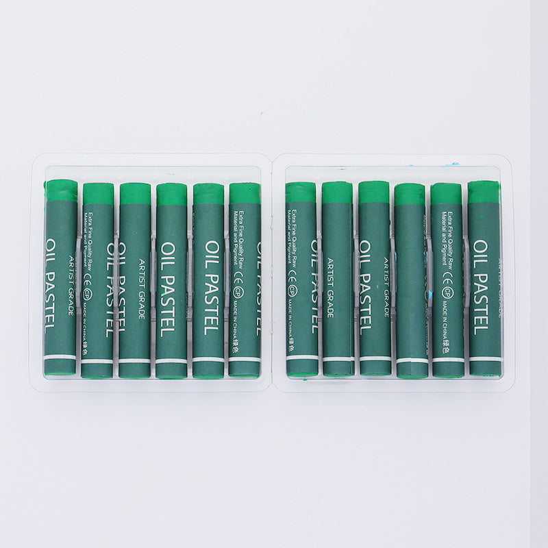 Factory wholesale art supplies soft color supplement heavy color oil painting stick kindergarten painting graffiti crayon colorful stick 12