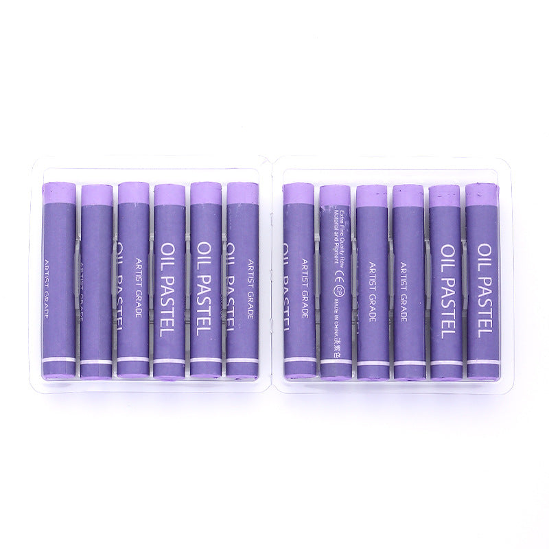 Factory wholesale art supplies soft color supplement heavy color oil painting stick kindergarten painting graffiti crayon colorful stick 12