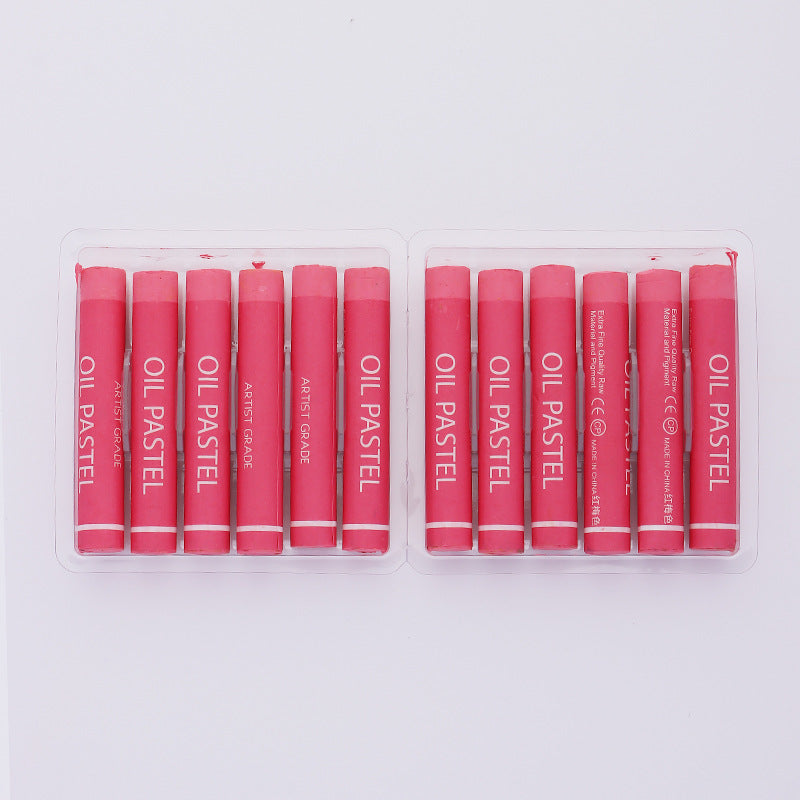 Factory wholesale art supplies soft color supplement heavy color oil painting stick kindergarten painting graffiti crayon colorful stick 12