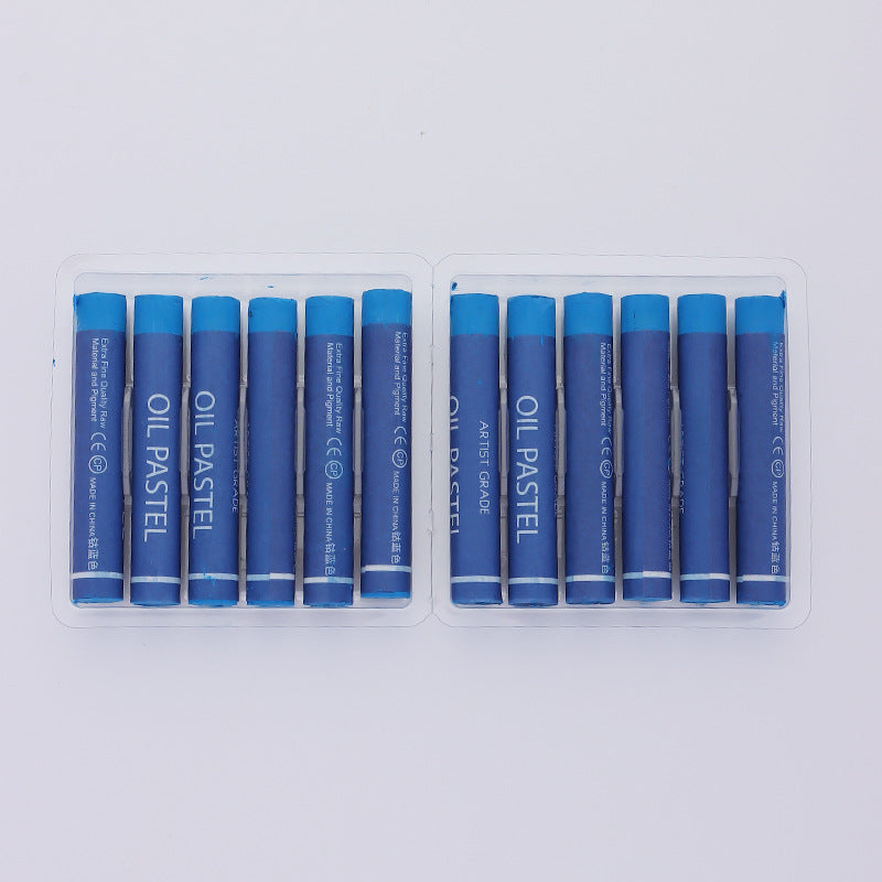 Factory wholesale art supplies soft color supplement heavy color oil painting stick kindergarten painting graffiti crayon colorful stick 12