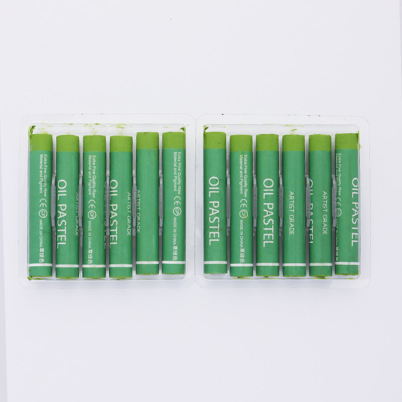 Factory wholesale art supplies soft color supplement heavy color oil painting stick kindergarten painting graffiti crayon colorful stick 12