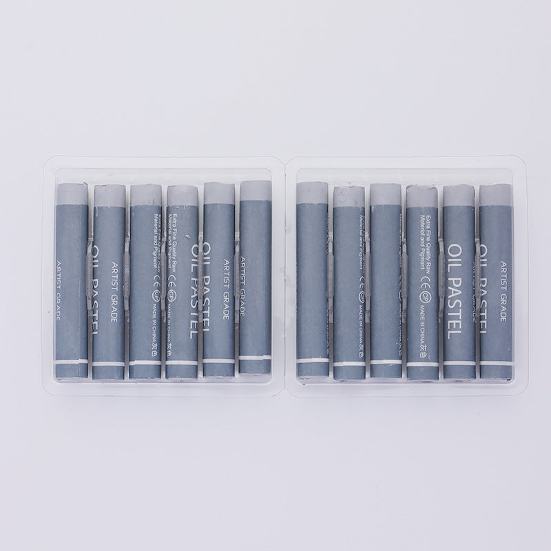 Factory wholesale art supplies soft color supplement heavy color oil painting stick kindergarten painting graffiti crayon colorful stick 12