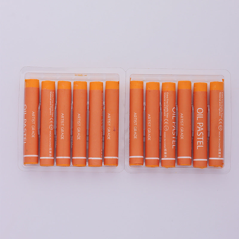 Factory wholesale art supplies soft color supplement heavy color oil painting stick kindergarten painting graffiti crayon colorful stick 12