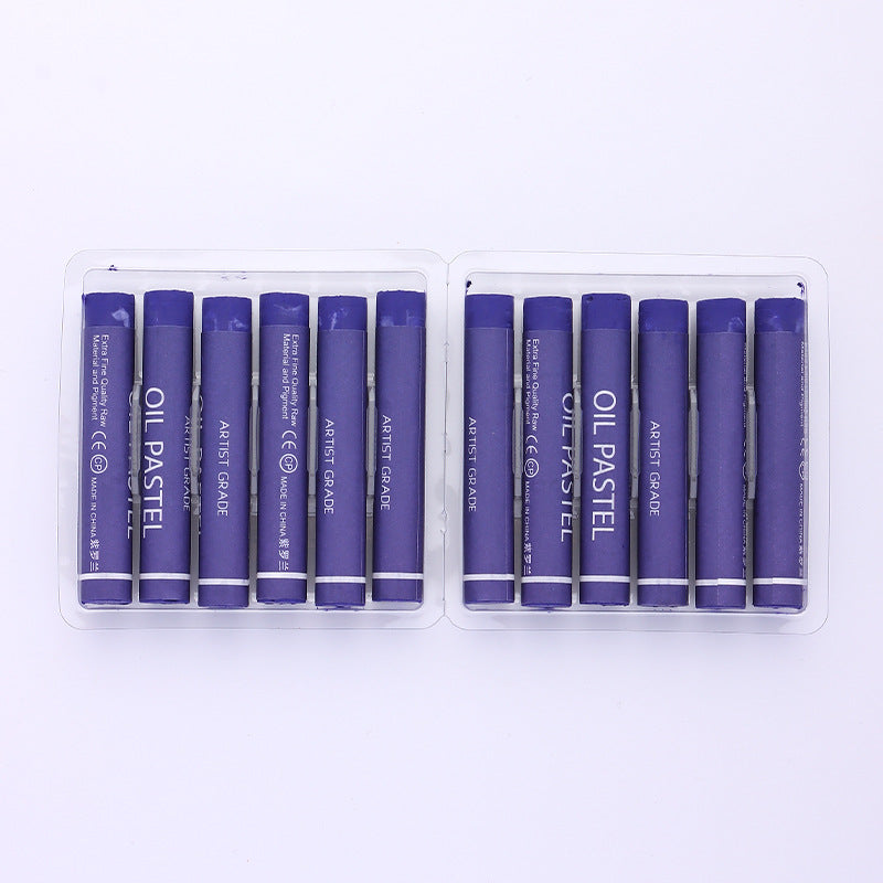 Factory wholesale art supplies soft color supplement heavy color oil painting stick kindergarten painting graffiti crayon colorful stick 12
