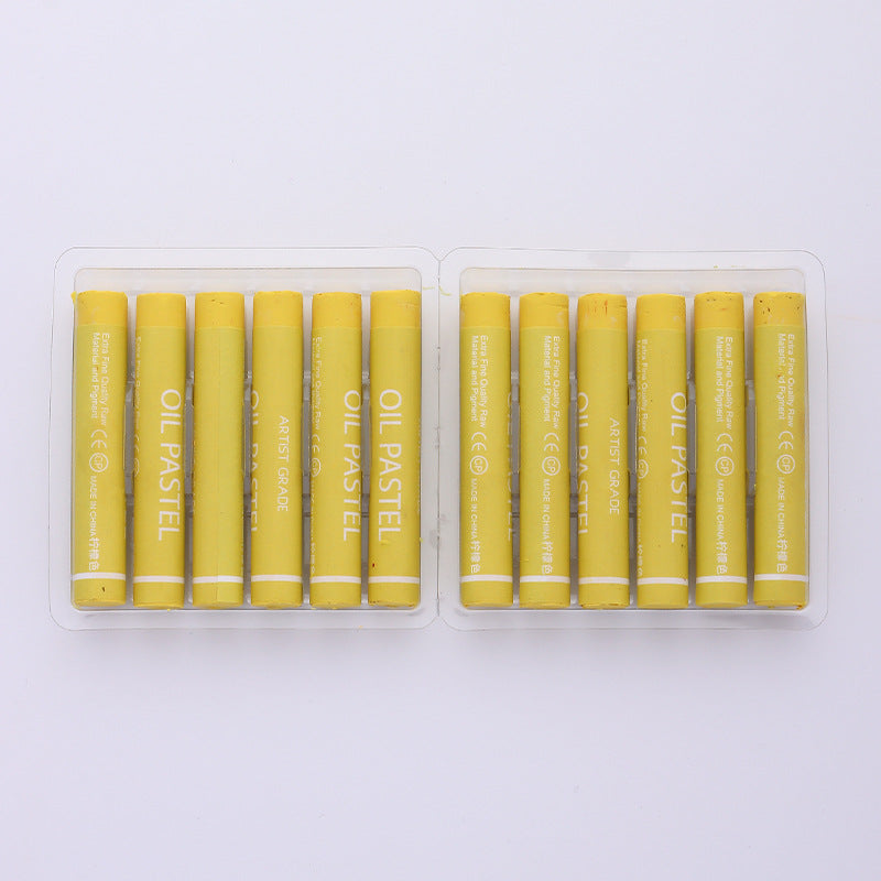 Factory wholesale art supplies soft color supplement heavy color oil painting stick kindergarten painting graffiti crayon colorful stick 12