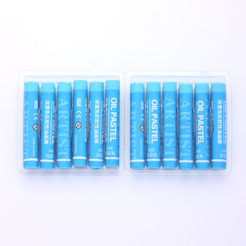 Factory wholesale art supplies soft color supplement heavy color oil painting stick kindergarten painting graffiti crayon colorful stick 12