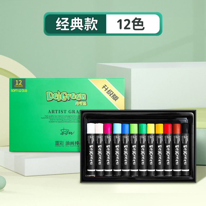 Dankelin heavy color oil painting stick soft single oily black white children's painting supplement color crayons